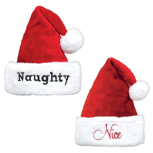 Christmas Naughty and Nice Santa Hat Set